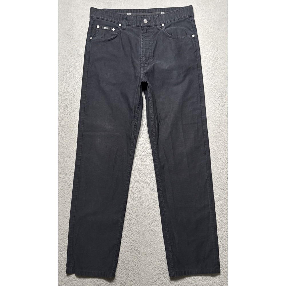 BOSS Hugo Boss Texas Jeans Mens 34x34 (34x32)‎  Black Straight Distressed Denim